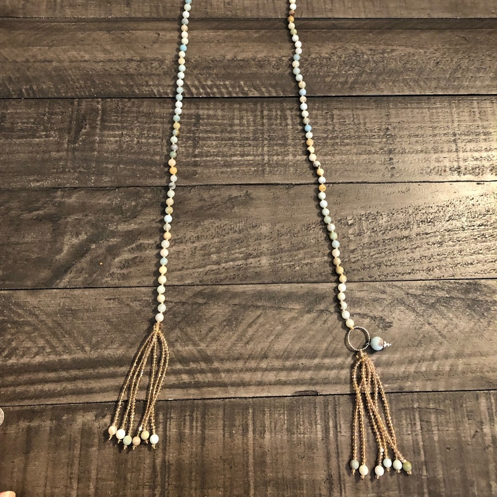 Smooth Amazonite Beaded Endless Necklace